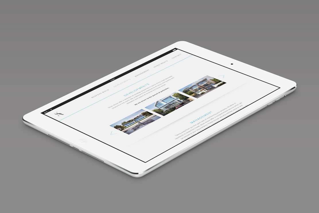 Silver Arrow responsive website on tablet