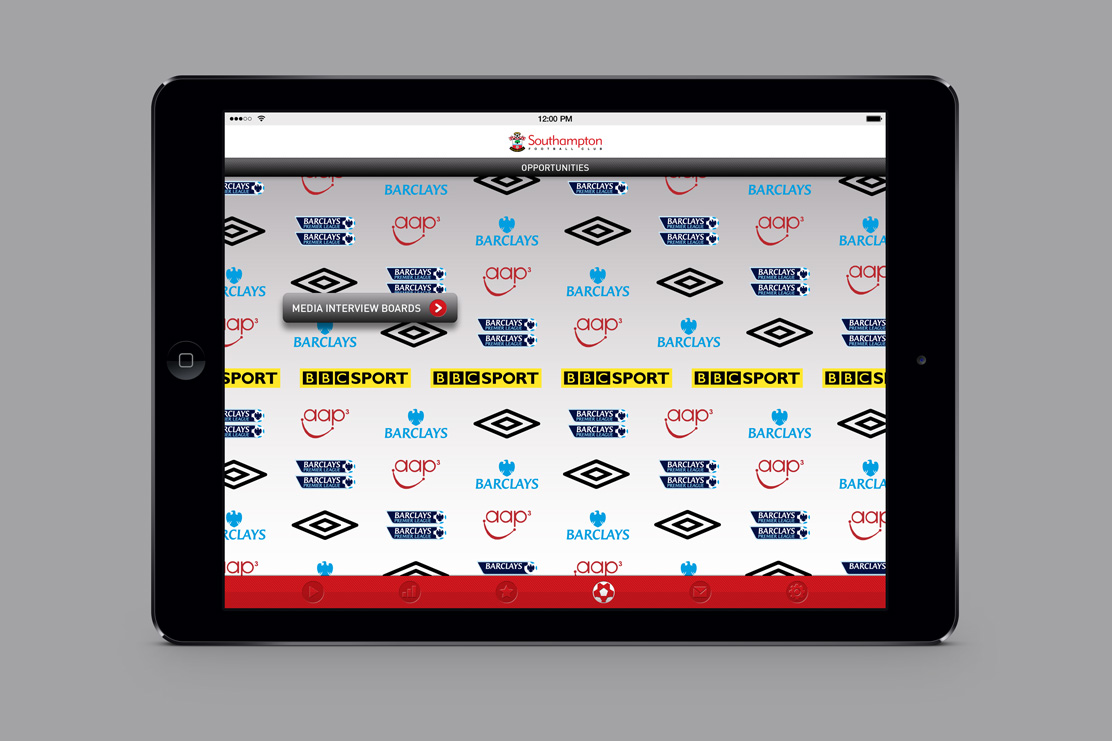 Southampton FC iPad app design